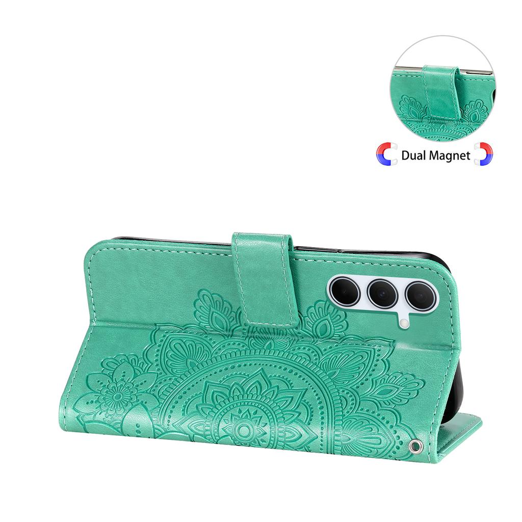Pouzdro pro Samsung Galaxy A36 5G s květinovým vzorem, PU kůže, peněženka, stojánek, kryt na telefon