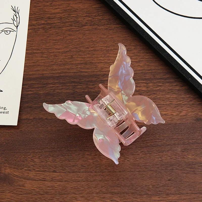 Women Sweet Fairy Colorful Acetate Retro Butterfly Hair Claw Hair Clamp Clip Crab Headband Clips Hair Accessories