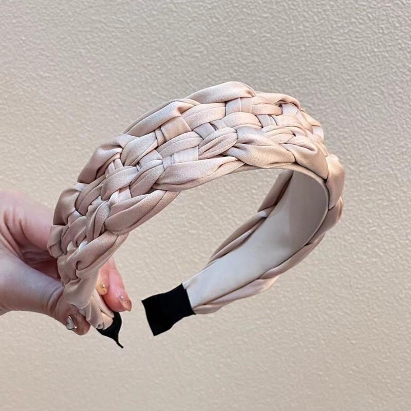 

4,5-5 см Потрясающий широкий женский головной убор Атласная ткань Плетеные повязки на голову для женщины Леди Повседневный шопинг Вечеринка Головной обруч Аксессуары