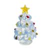 Festive Desktop Ornament Glazed Glass Christmas Tree Figurine, Handcrafted Modern Holiday Table Centerpiece for Display, Colorful Gift Friends