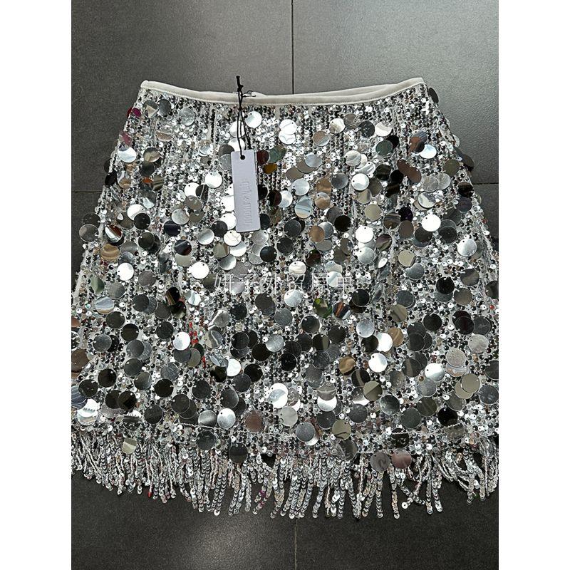 Yanzi Export Day + Big Round Sequin Silver Mirror Sequin Party Music Festival Fashionable Sequin Sexy Suit Female