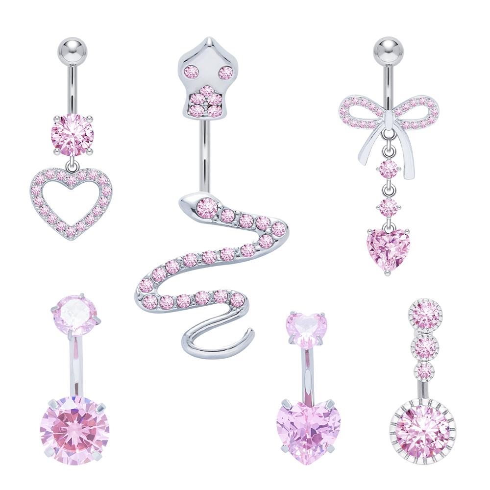 6pcs Stainless Steel Belly Button Ring 5mm Ball Navel Piercing Jewelry Hypoallergenic Safe for Sensitive Skin