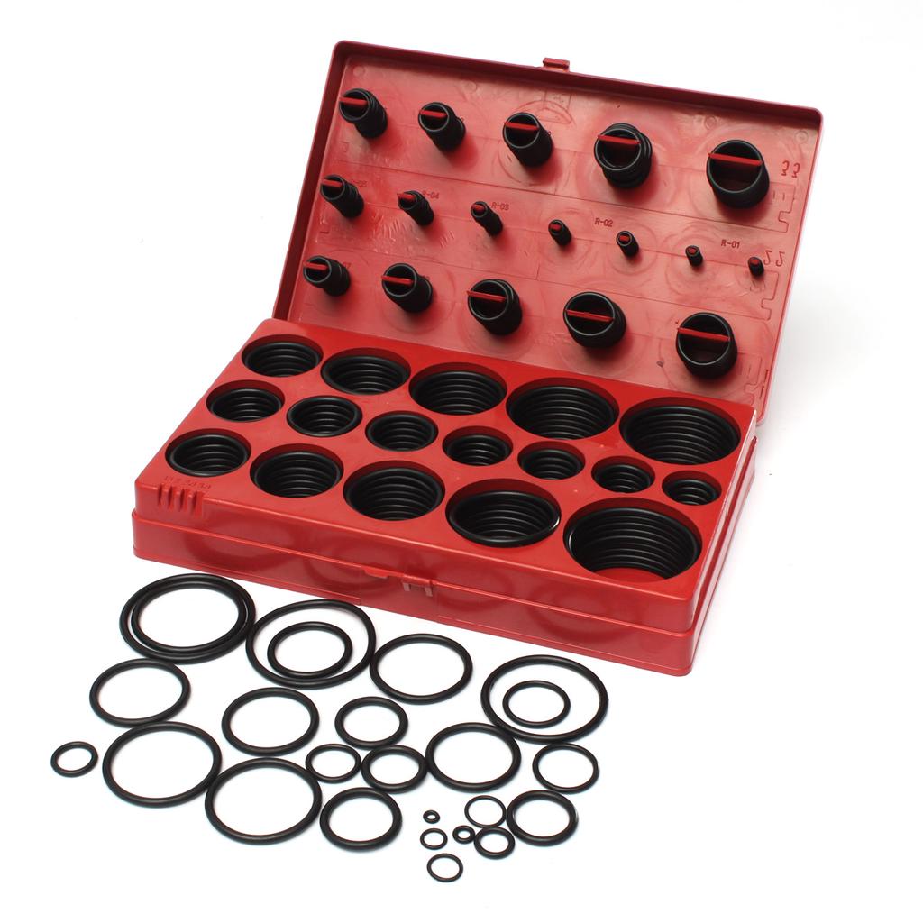 419Pcs Assorted O Ring Rubber Seal Assortment Set Kit Garage Plumbing with Case for General Plumbers LS