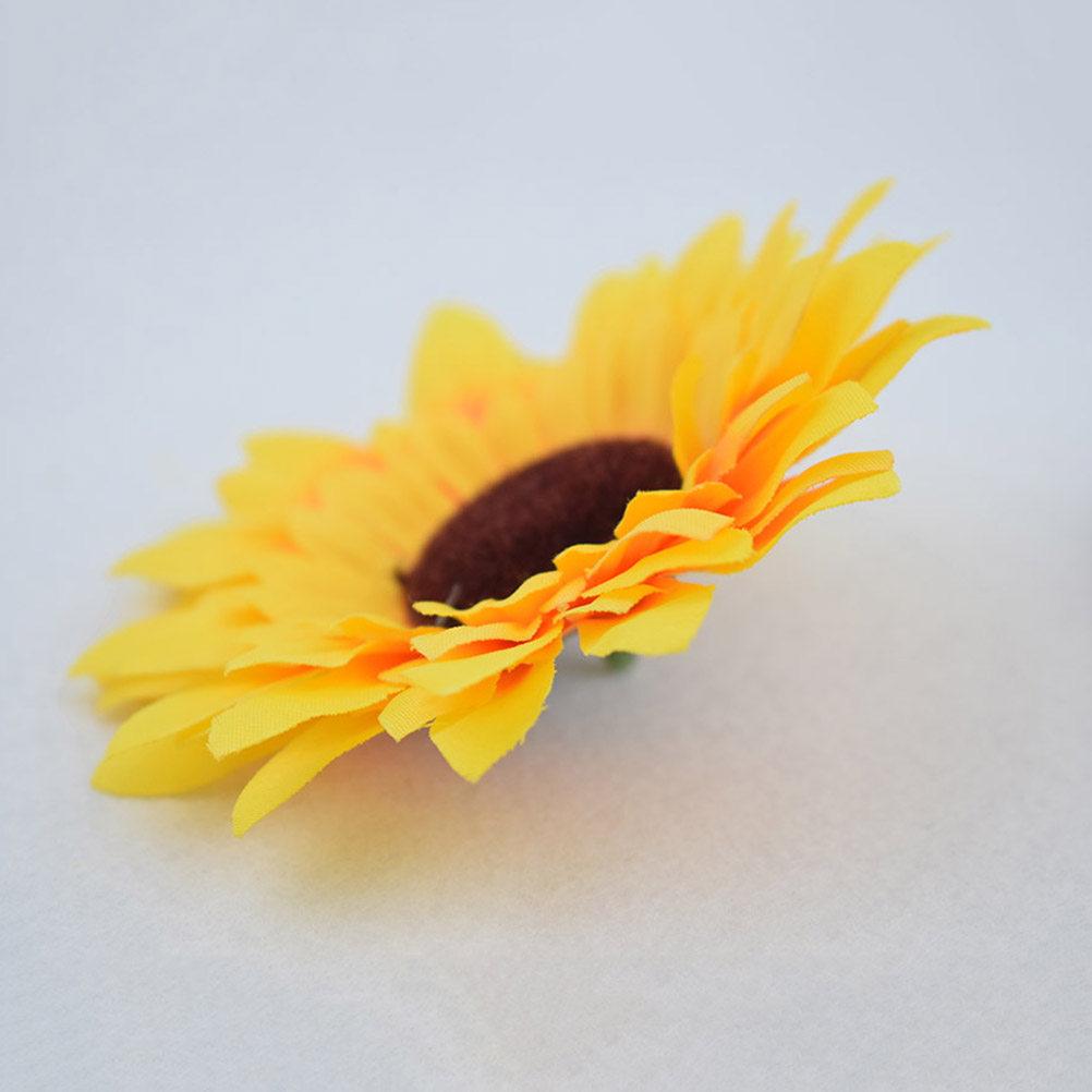 20Pcs Realistic Silk Artificial Sunflower Heads Lifelike Fake Sunflower Decoration for Home Wedding Party DIY Craft Wreath