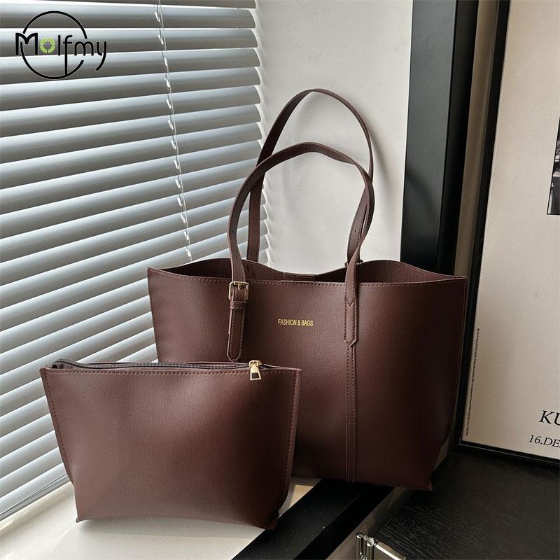 Women's Bag Large Capacity Soft Leather Tote Bags Casual Versatile Single Shoulder Handbag Mommy Handbags 2026 Autumn and Winter