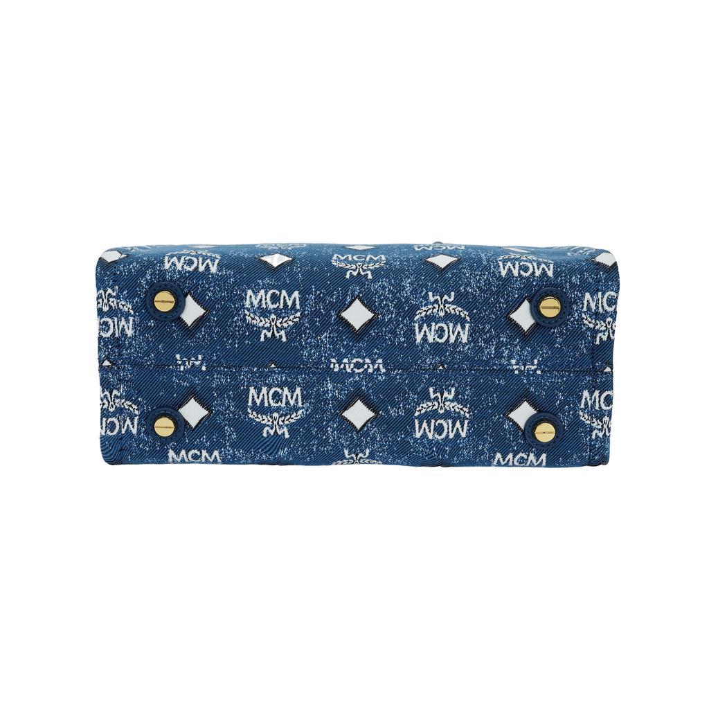 New MCM Nylon Tote Bag, Shopping Bag, Portable Crossbody Bag, Shoulder Bag Women's Blue MWTDSBO05LE001