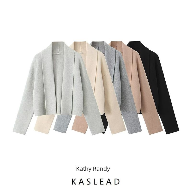 Kaslead New Arrival Women's Clothing Fashion Style Fashion Scarf Collar Knitting Cardigan Shawl