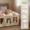 Dog Throw Blanket, Puppy Design, 50x60 Inch, Soft Fleece, Beige, Great Gift for Dog Lovers