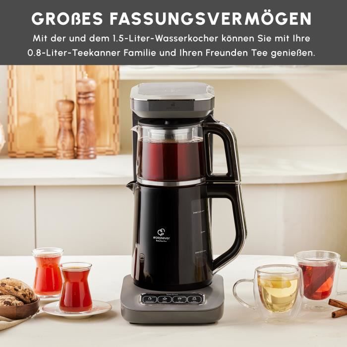 Théière Bouilloire Cafetière - Karaca - Caysever Robotea Pro - 2500W - Automatique - Space Grey