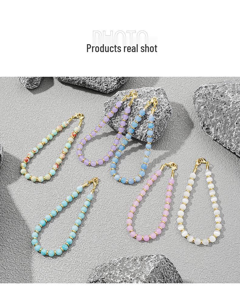 High-End Men's & Women's Fashion Cat's Eye Stone Beaded Phone Chain Lanyard