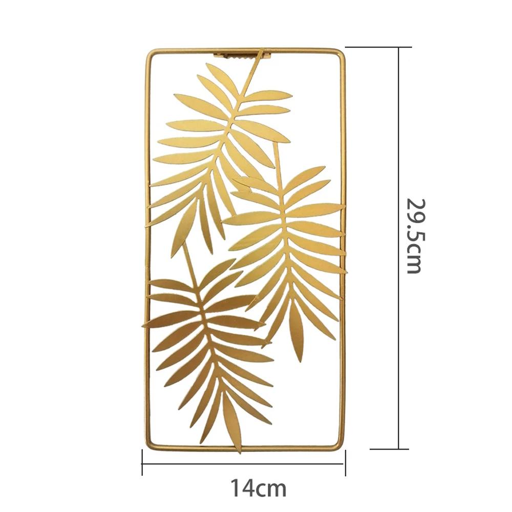 

Золотой прямоугольник настенный гобелен Nordic Light Luxury Square Wall Hanging Palm Leaf Ginkgo Leaf Metal Wall Hanging Home Decoration