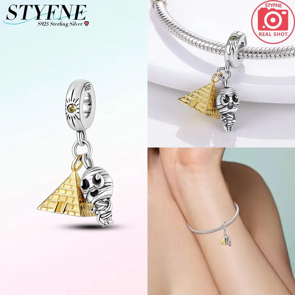 Dangle Charms Cross Angel Pyramid Pharaoh Copper Baeds Fit Original Bracelet Diy Jewelry Charms Accessory Fine Gift