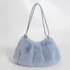 Yogodlns Women's Autumn and Winter Handbag Imitation Fur Fashion Hundred with Plush Bag Solid Color Large Capacity Zipper Shoulder Bag