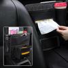 Seat Storage Organizer PU Leather Organizer Sturdy Between Seats Spacious Reusable Portable Car Interior Accessories Storage
