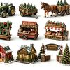 Holiday Gift for Boys 2026 Christmas Tree Farm Advent Calendar, 24 Days Countdown Box with Mini Figures And Accessories Kids Collectors, Festive