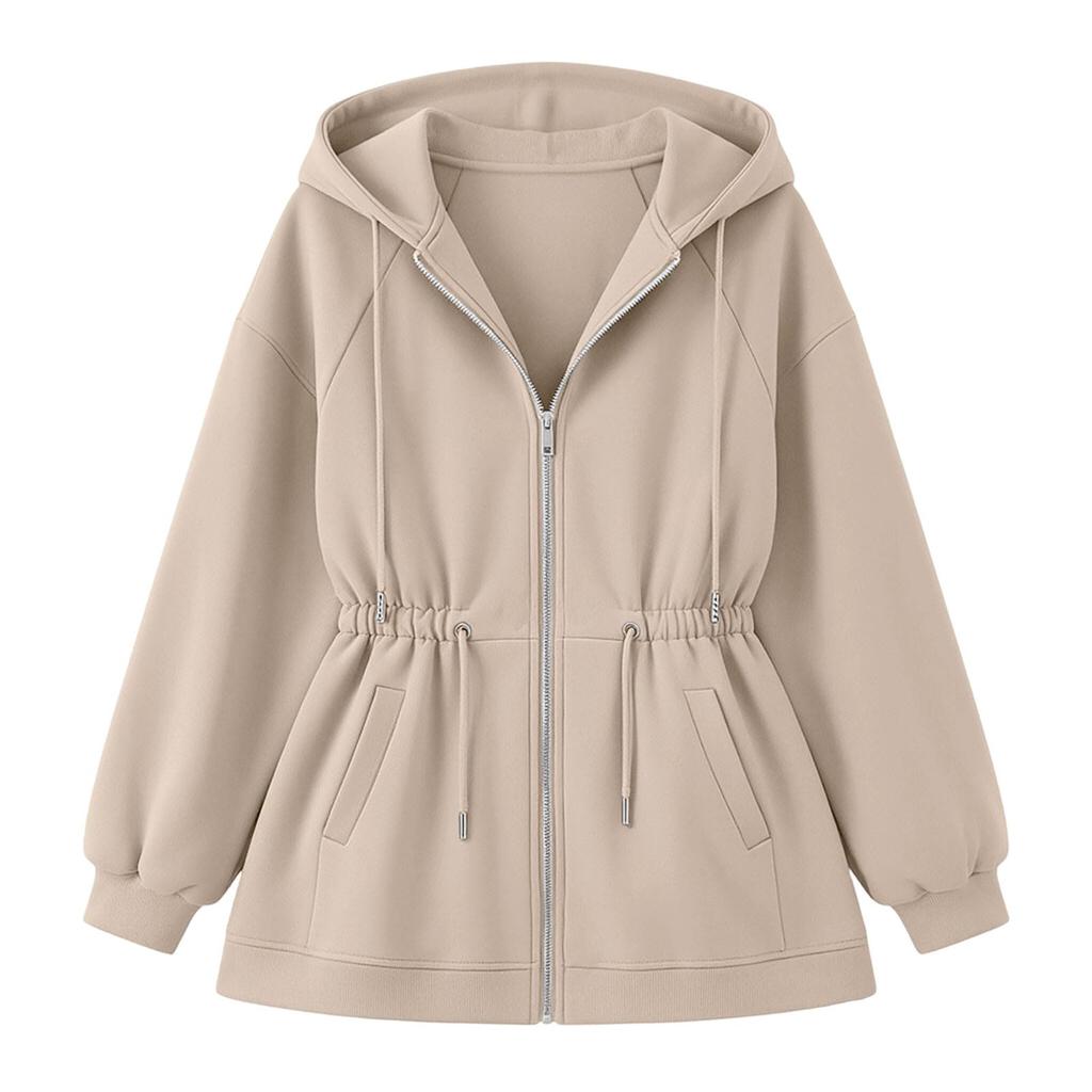 Women's Casual Long Sleeve Hooded Zip Up Sweatshirt for Everyday Wear