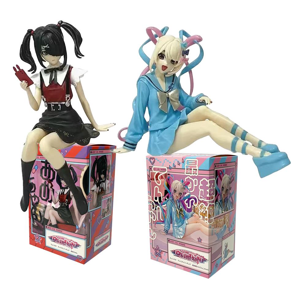 13CM Anime Trengende Jente Overdose KAngel Figur Liten Sete Serie Stående Animasjonsmodell Leketøy for Samling Og Dekorasjon