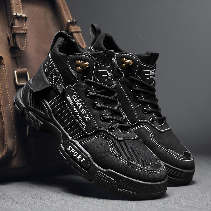 

Men s Low Cut Boots Outdoor Lightweight Round Toe Comfortable Trendy All-match Wear-Resistant Platform Boots Spring Autumn Main
