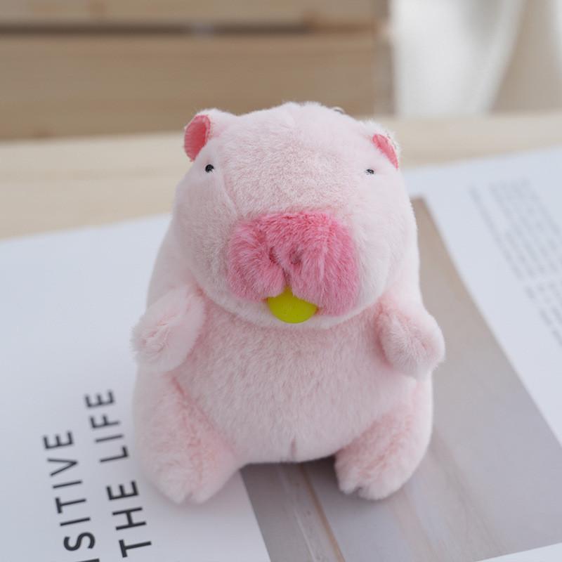 Creative Bubble-blowing Capybara Keychain Plush Toy Soft Adorable Novelty Gift