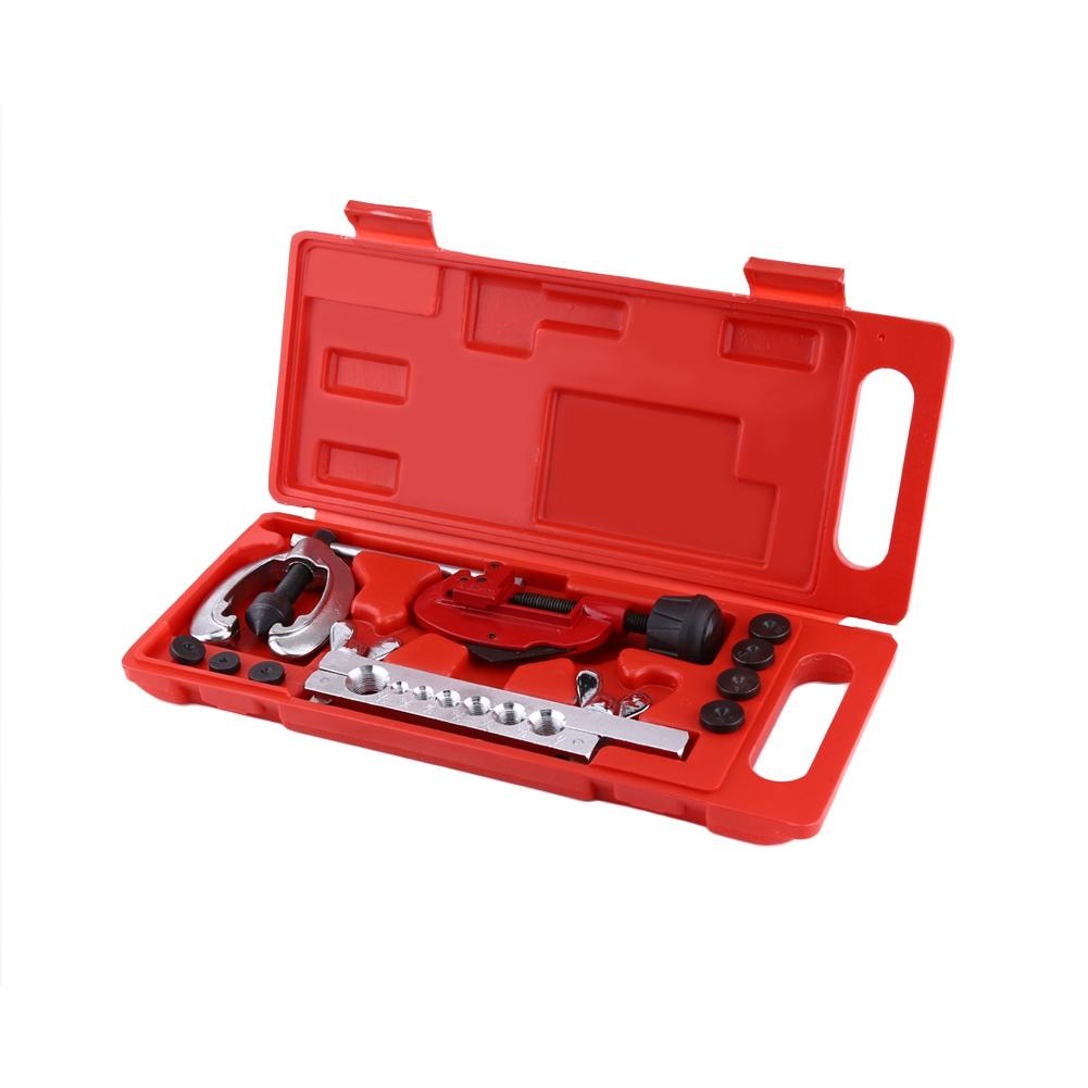 10pc Pipe Flaring Kit Brake Fuel Tube Repair Flare Tool Set With Cutter