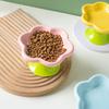 Ceramic Raised Cat Bowls Flower Design Elevated Cat Food Water Bowl Small Cat Feeding Dish for Cats Small Dogs