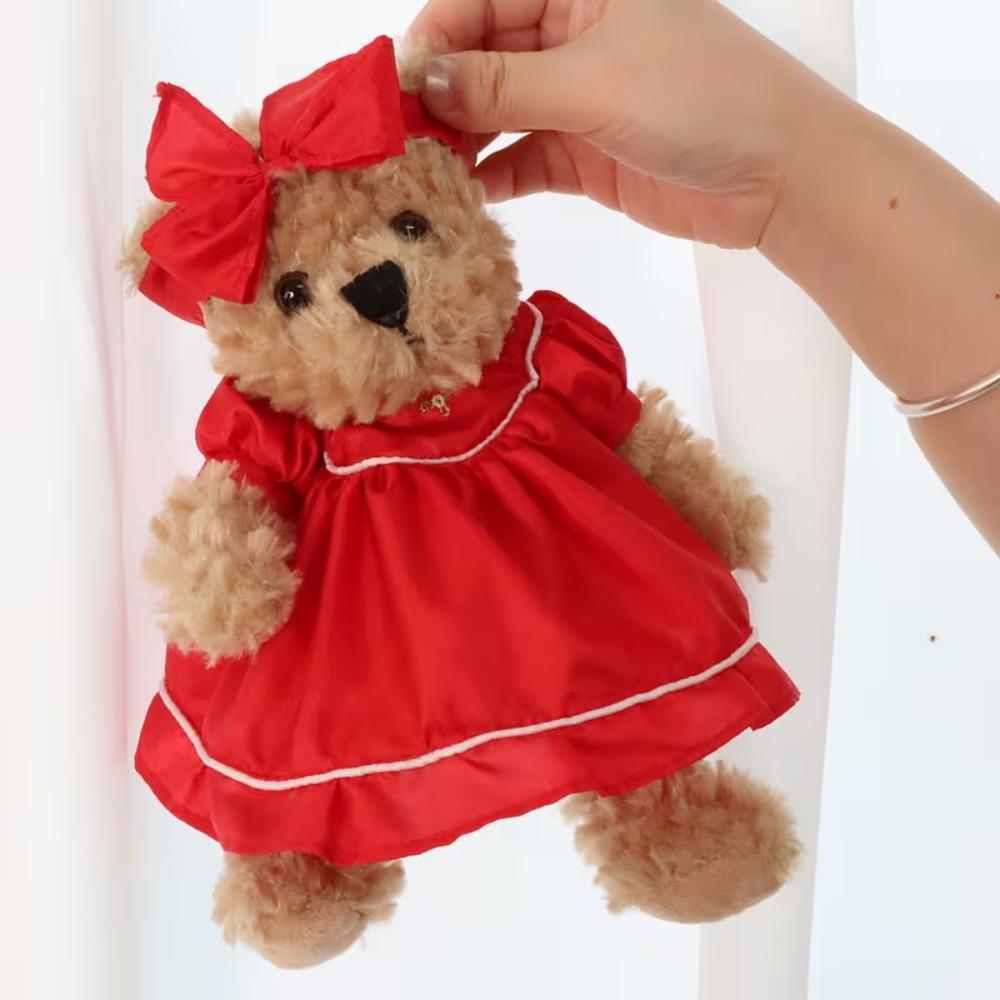 

Small Soft Teddy Bear With Sleepwear Clothes Cartoon Stuffed Animal Teddy Bear Cuddle Toys Baby Doll Gift For For Wives Kids