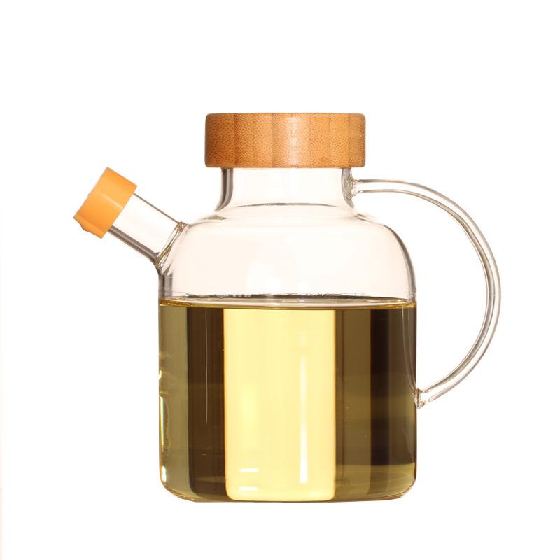 Japanese-style thickened high temperature resistant glass pot household large-capacity leak-proof cross-border explosive oil bottle kitchen supplies 650ml glass oil bottle
