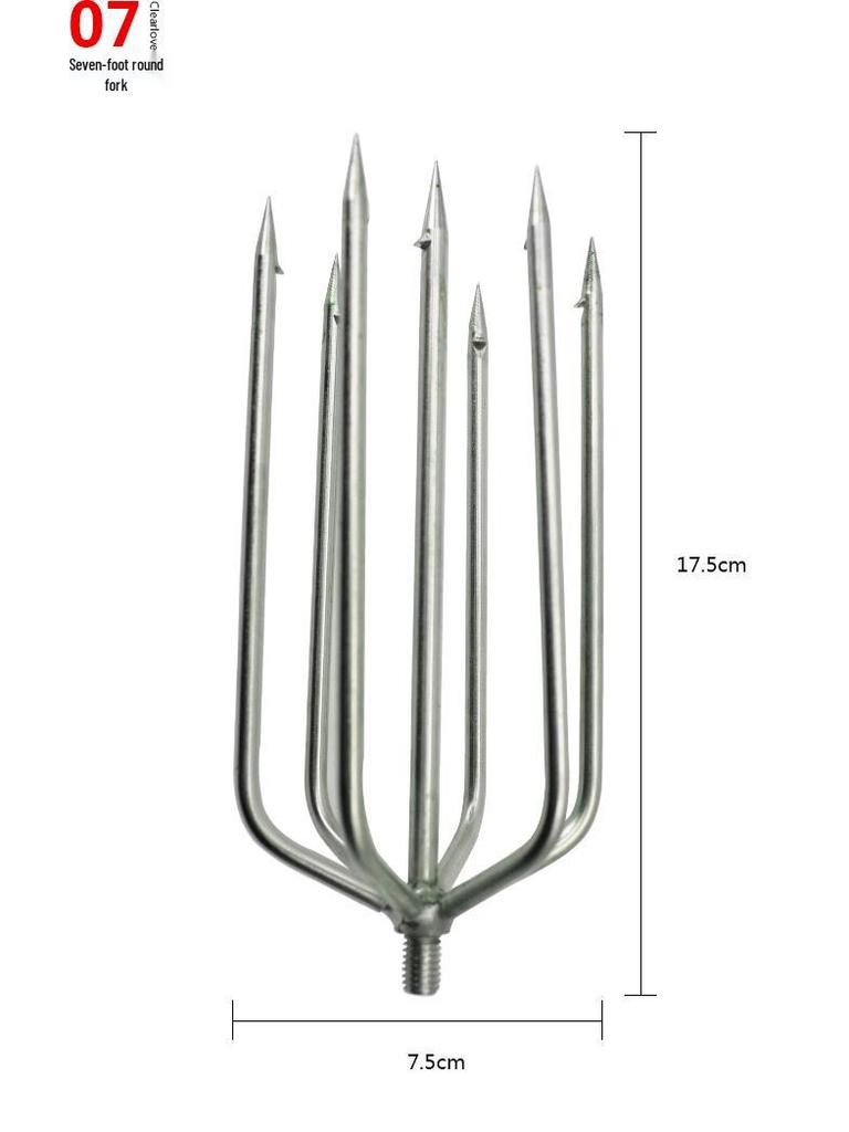 Stainless Steel Multi-functional Barbed Fish Spear Head - Handmade Flat Fork Lantern Design