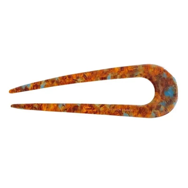 Bunte Acetat U-förmige Haarnadel Damen Dutt Pan Haar Haarnadel Einfache chinesische Haarnadel Moderner Stil Temperament Haarspange