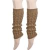Korean Style Women's Thick Cable Knit Slouch Socks, 85g - Autumn/Winter Wool Leg Warmers & Boot Covers