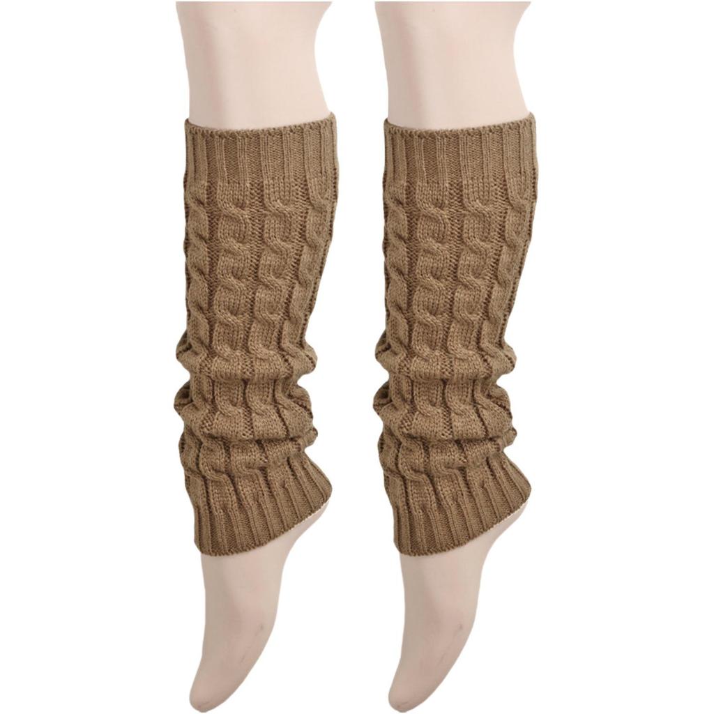 Korean Style Women's Thick Cable Knit Slouch Socks, 85g - Autumn/Winter Wool Leg Warmers & Boot Covers