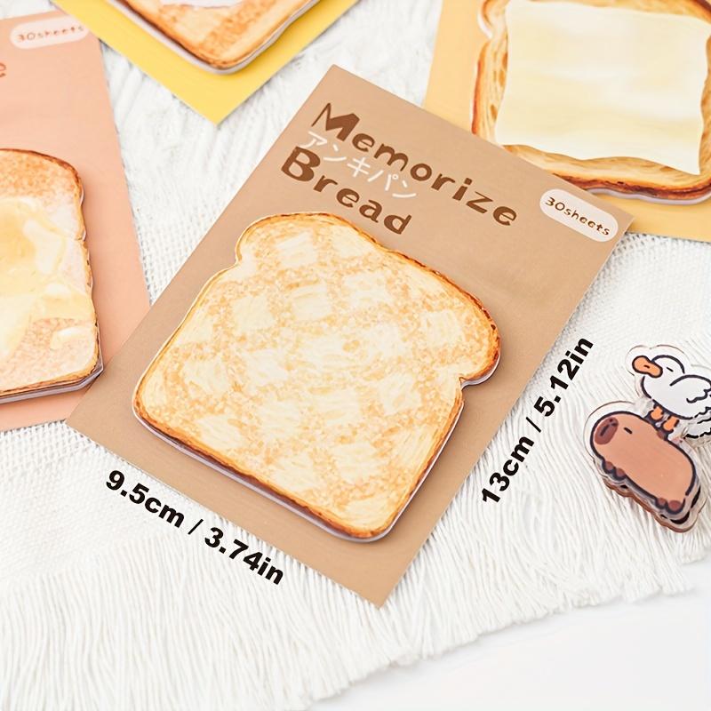 4er-Pack Toast-förmige Haftnotizen, Abreißbare Büro-Notizblöcke, Registerkarten für Schüler, Studium, Büro-Notizen und für unterwegs