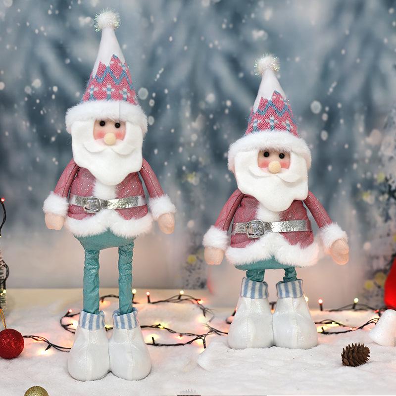 Neue Bonbonfarbene Weihnachtsmannpuppe: Einziehbare Weihnachtsdekoration für Hotels und Einkaufszentren