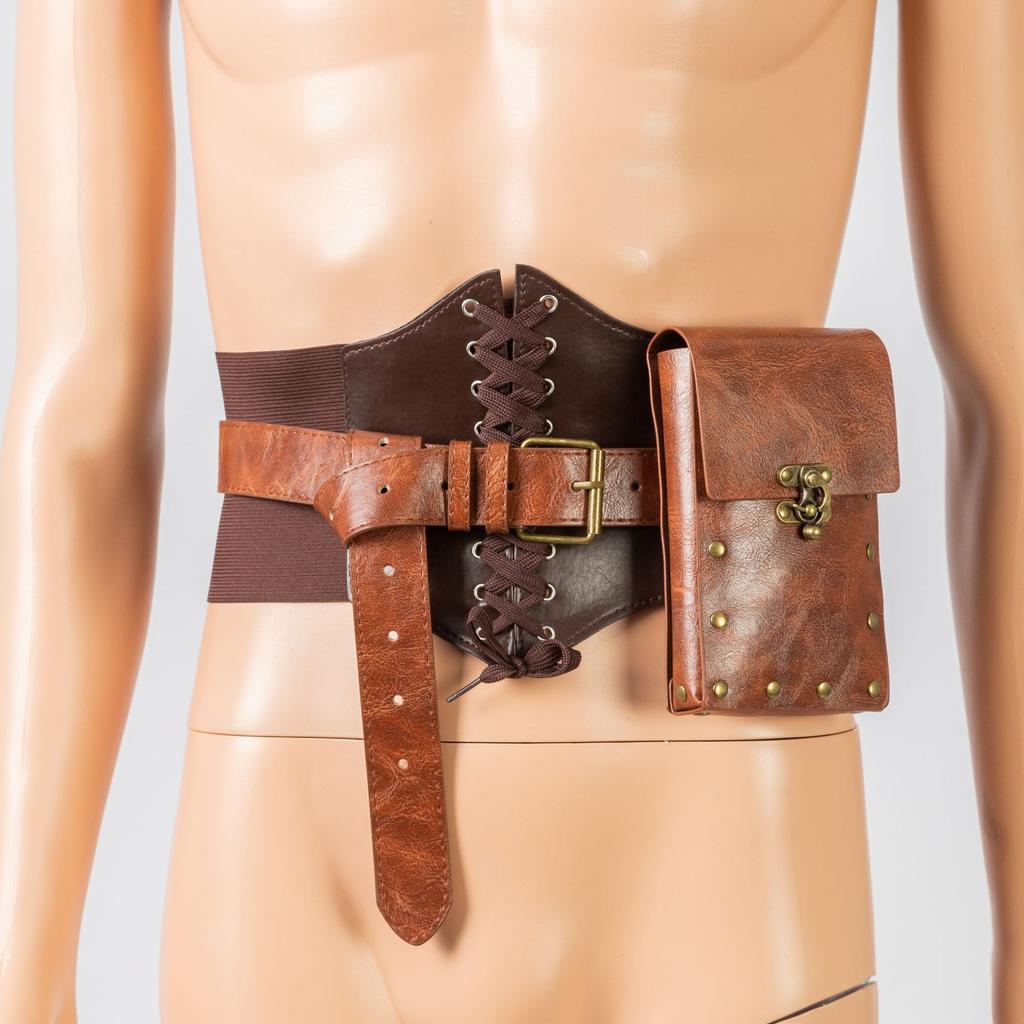 Overseas Steampunk Cosplay Belt Bag, European and American Retro Women's Waist Bag, Mini Outdoor Mobile Phone Wallet