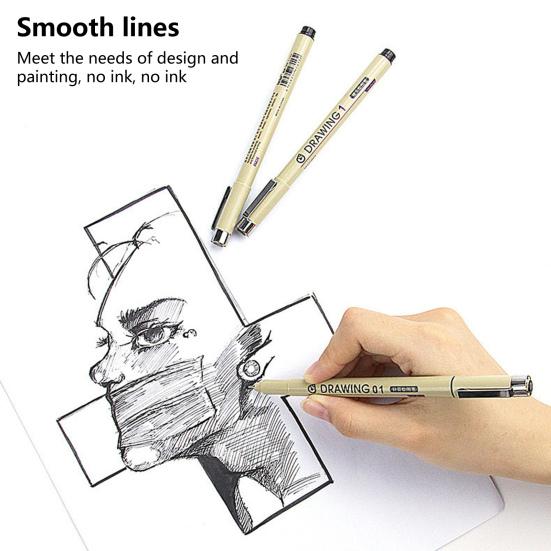 Penna da disegno artistica da 12 pezzi, impugnatura comoda, linee chiare, scrittura fluida, clip in metallo, penna da disegno micro sottile, per la casa