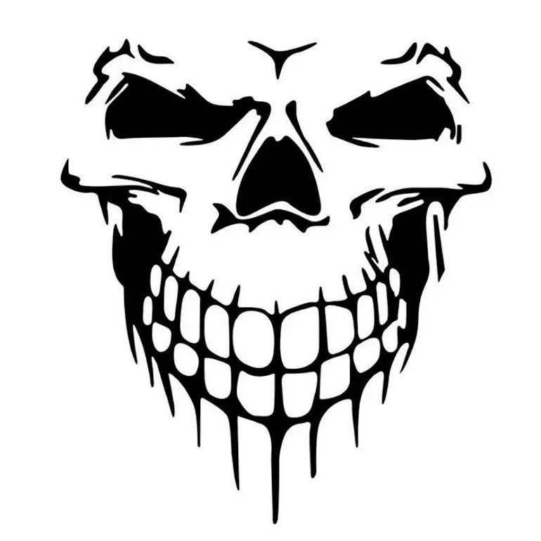 1 Stück Totenkopf Kopf Autoaufkleber und Abziehbilder Reflektierendes Vinyl Auto Styling Motorhaube Tür Fenster Auto