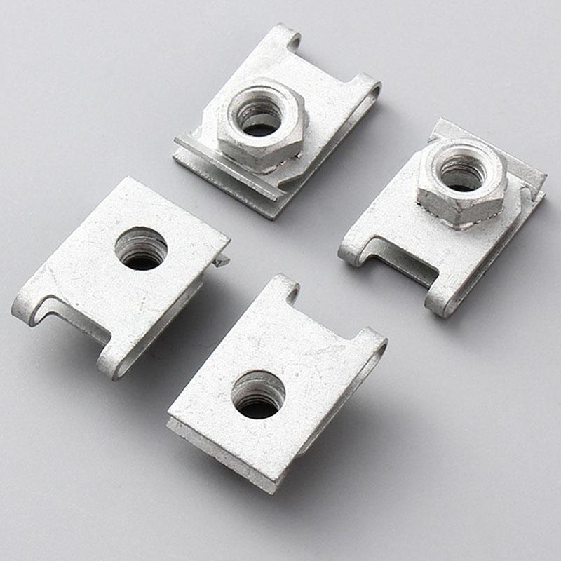Car Metal Clips U-Type Fastener Screw Bases Auto Bumper Fender Trim Panel Fastener Anti-rust Protection Clip Screw Buckle