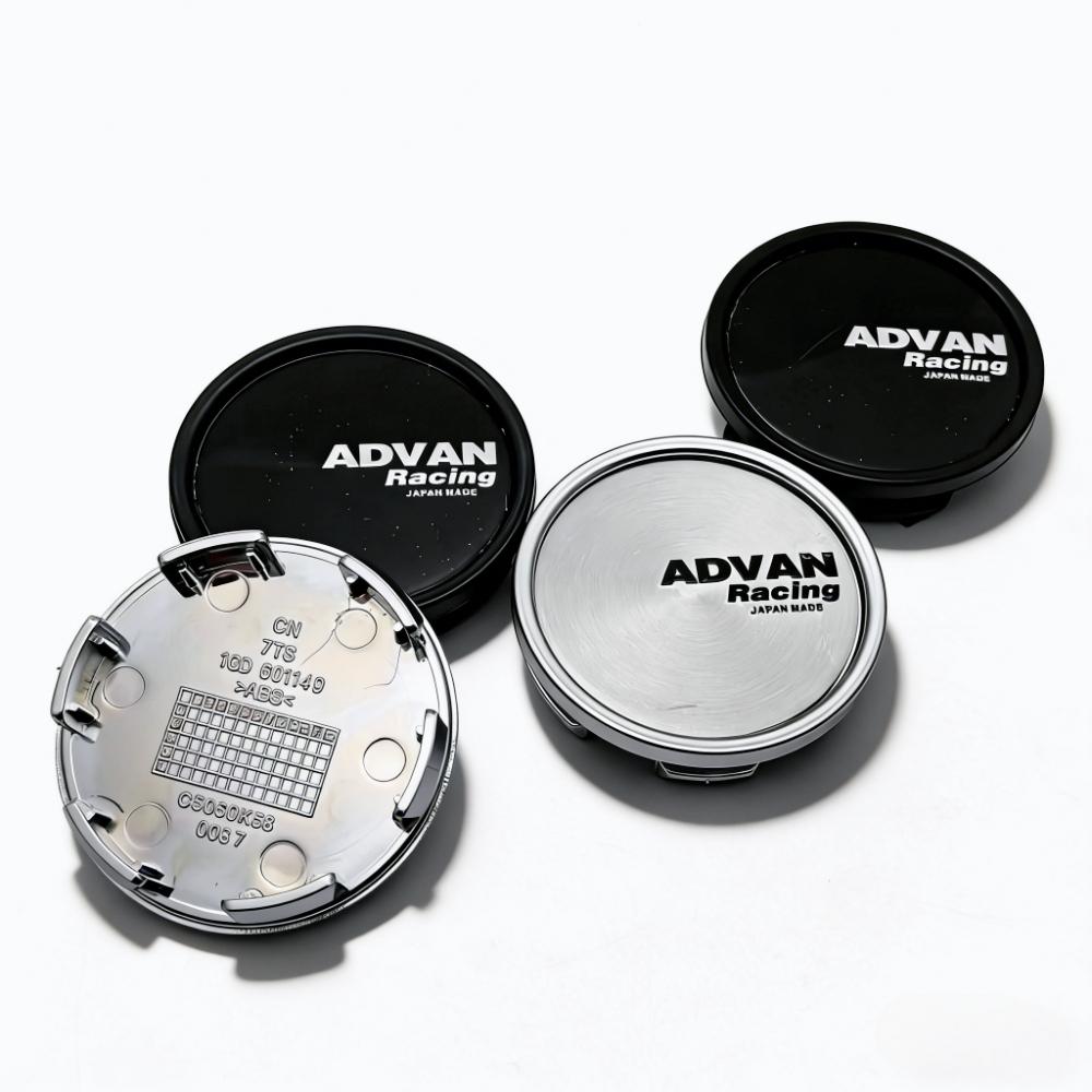 4pcs 58mm 53mm Car Wheel Center Caps With Advan Racing Logo Emblem Badge Wheel Hubcaps Rim Center Dust Cover Hub Accessories