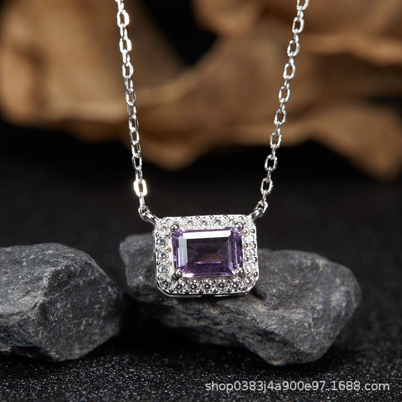 S925 Sterling Silver Natural Colored Treasure, Sugar Cube Stud Earrings, Ear Jewelry Gifts, Light Luxury, Elegant Niche Temperament, High-End Earrings