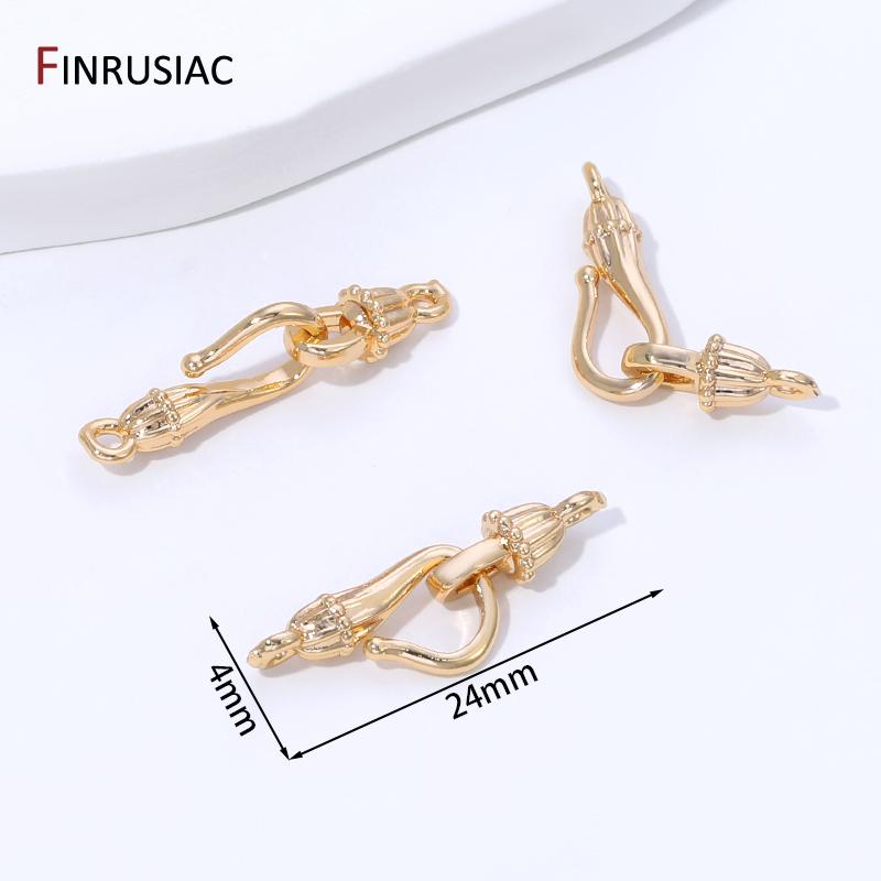 

14K Gold Plated Brass Pearl Clasps Connector Hooks For Jewelry Making, Clasps For Bracelet,DIY Jewelry Making Accessories 2 pieces