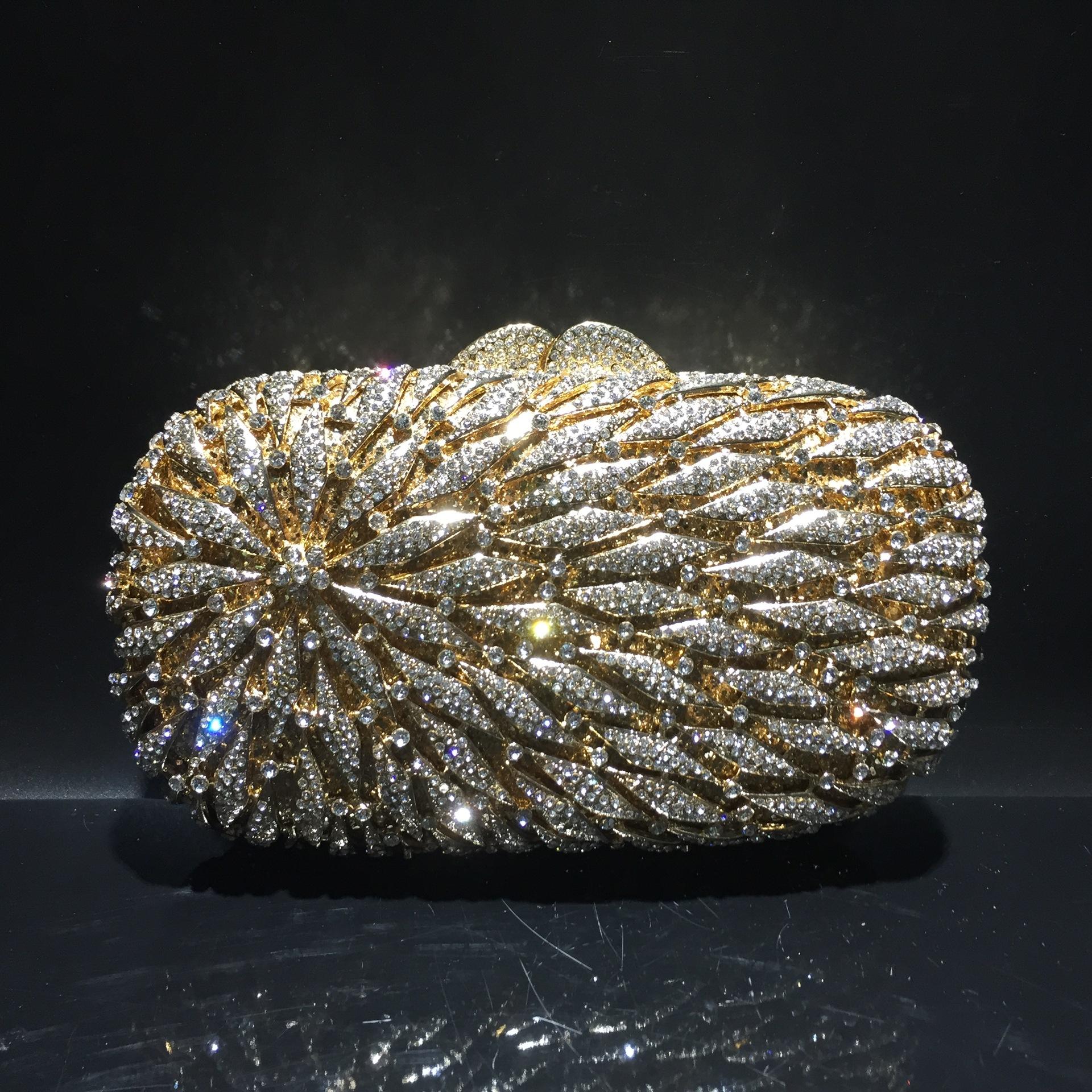 

New design clutch evening bags designer women purse soiree pochette Rhinestones crystal party clutch bags wedding
