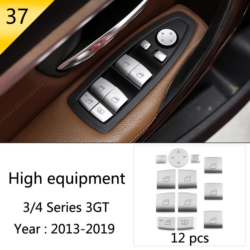 Car Styling Carbon Fiber Interior Button Panel Decoration Cover Trim Sticker Frame For BMW 3 Series F30 3gt F34 F32 Accessories