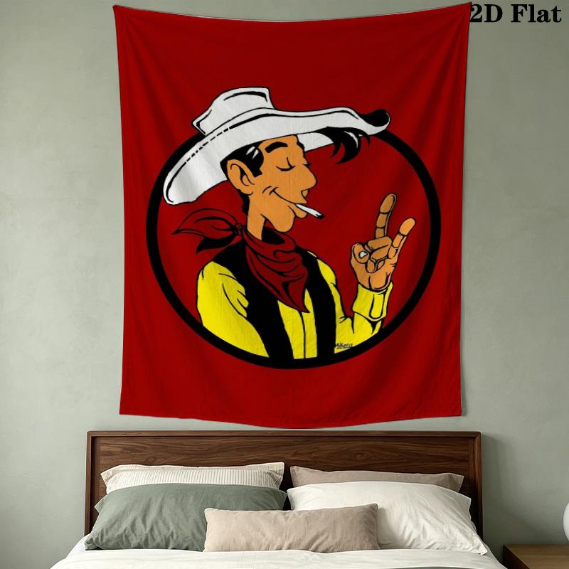 Lucky Luke Wall Tapestry Aesthetic Wall Hanging Printed Fabric Blanket Decorative Tapestries for Bedroom Living Room Home Decor