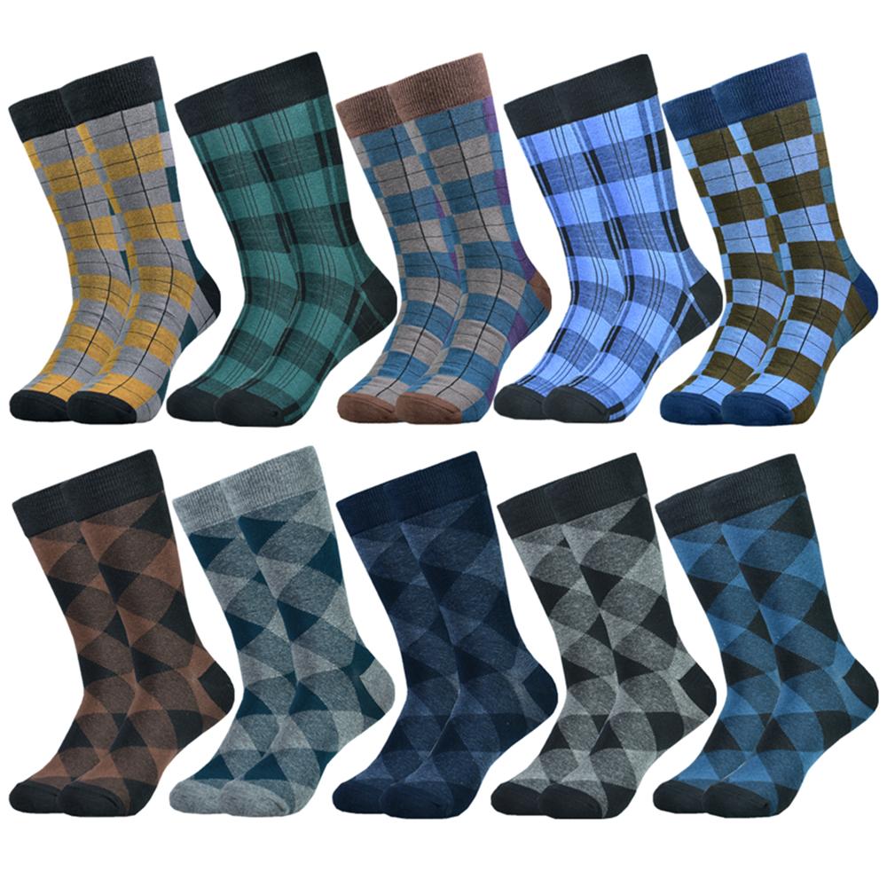 Men's Cotton Black Patterned Happy Colorful Funny Stylish Casual Business Dress Socks
