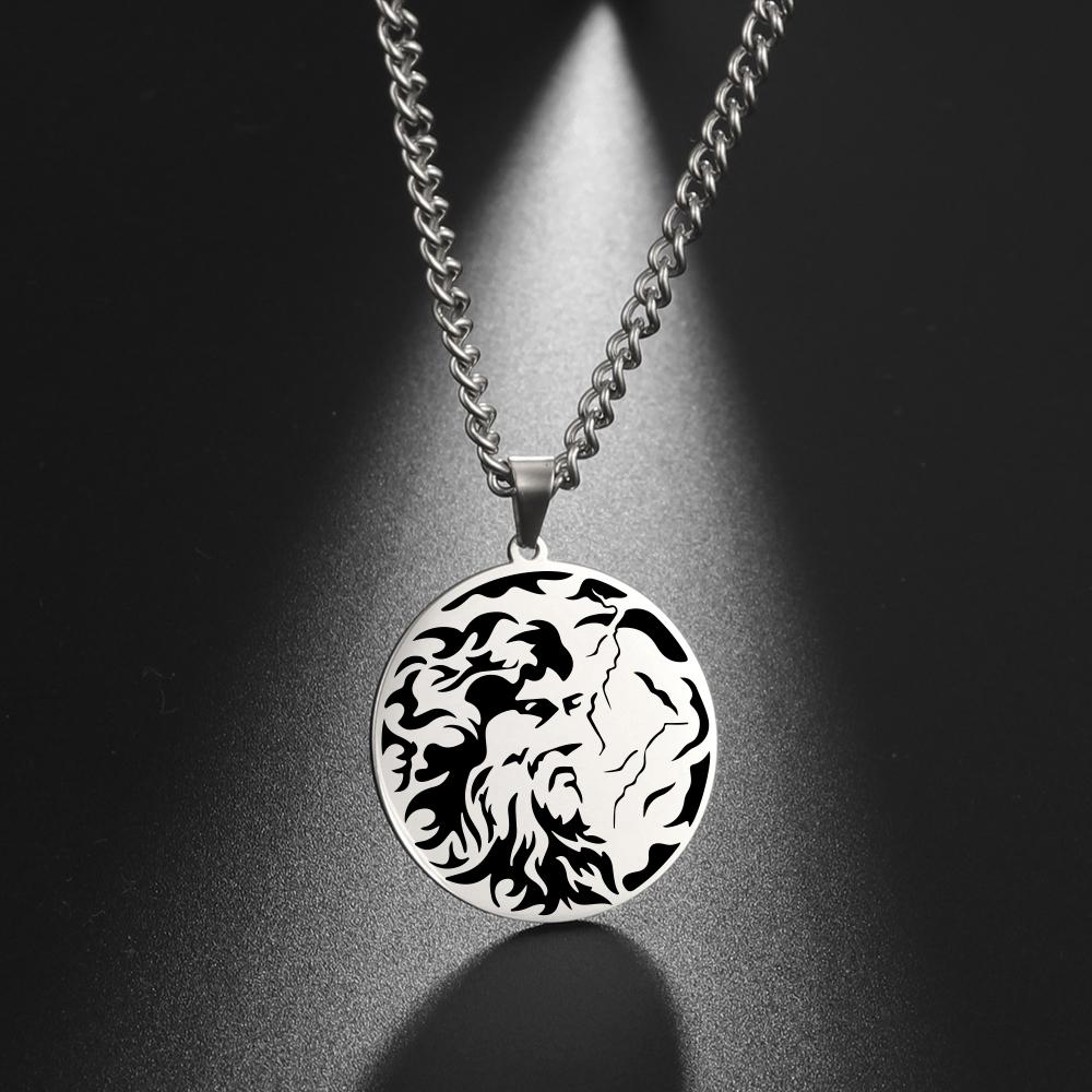 Lemegeton Greek mythical amulet pendant necklace stainless steel retro necklace jewelry necklace couple romantic gift
