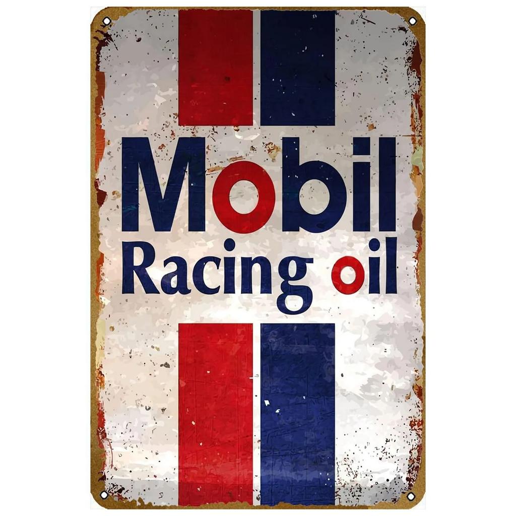 Decorazioni Retro per Bar & Garage - Segnali Metallici da Corsa Esso Gulf Camel, Targhe Poster Olio Motore per Man Cave & Parete del Club