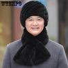 Men's Autumn Winter Solid Color Plush Hat & Scarf Set Faux Fur Outdoor Thickened Hats Windproof Cold-proof Warm Hats