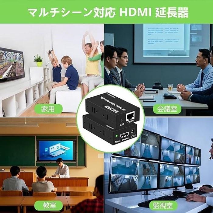 4K 120M HDMI LAN Extender – 4K@30Hz over Ethernet (CAT6), with HDCP and EDID Copy, for PC, TV, Monitors, and Security Cameras.