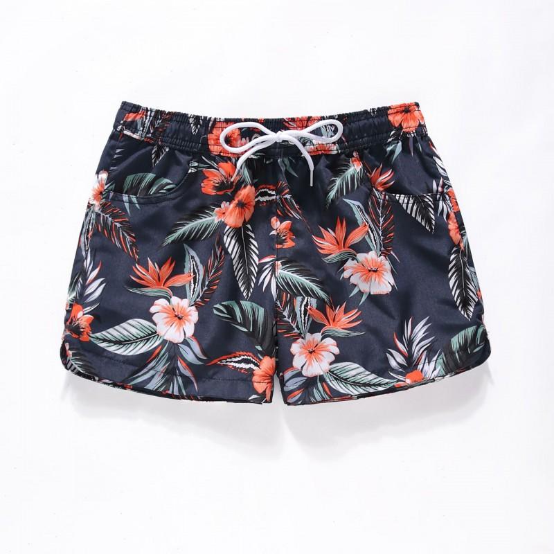Damen schnelltrocknende Strandshorts Badeshorts lockere Passform flacher Bund Urlaub Pool Spa XXXL black