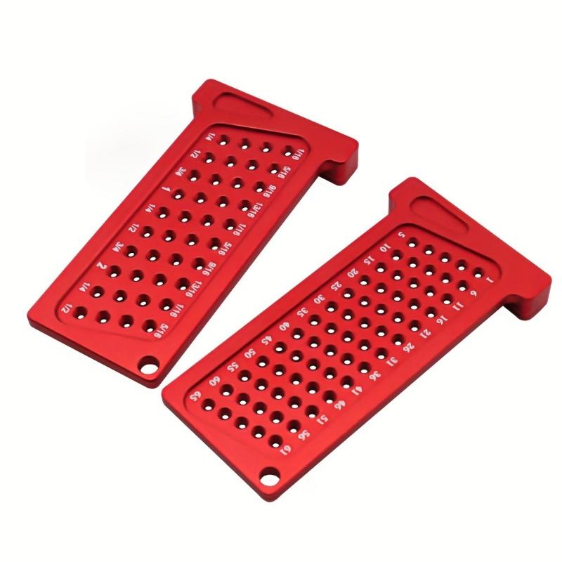 2 Pcs Woodworking Precision Hole Scribe Metal T-Ruler Pocket Ruler Measuring Tool Woodworking Scribe T65mm/T2.5in